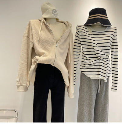 Cardigan Suelto con Capucha y Cierre de Cremallera para Mujer - Image 16
