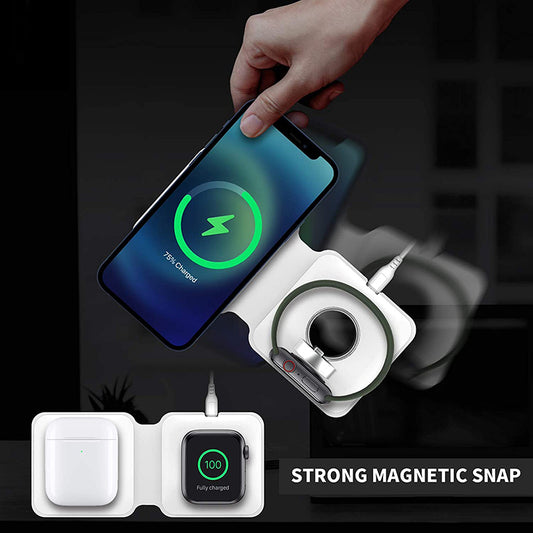 Cargador Inalámbrico Magnético 3 en 1 con Carga Rápida 15W y Diseño Plegable - Image 2