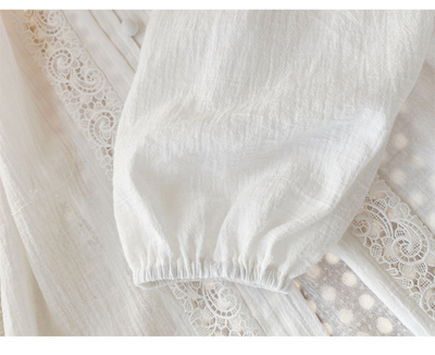 Blusa Blanca de Manga Larga Estilo Francés para Mujer - Image 17