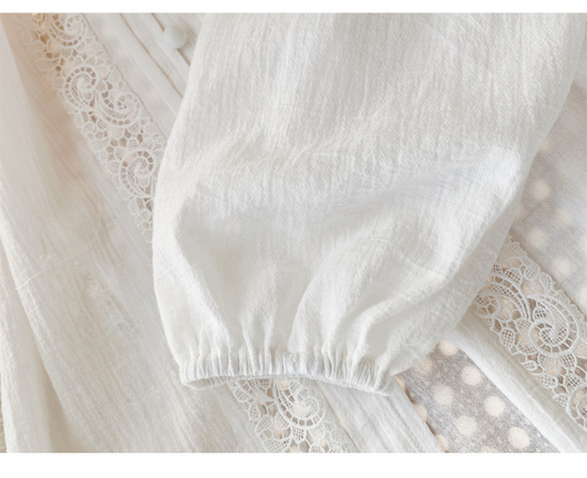 Blusa Blanca de Manga Larga Estilo Francés para Mujer - Image 17