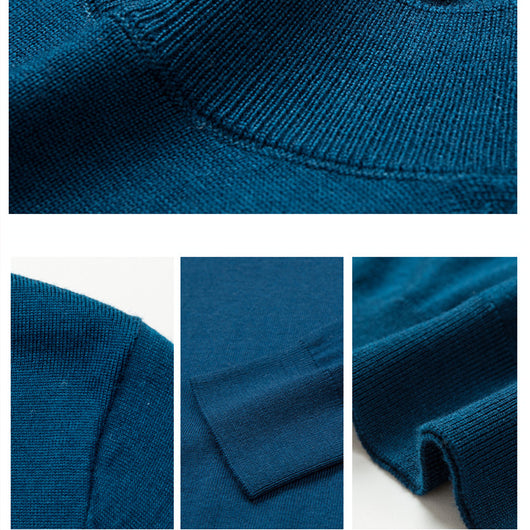 Suéter Tejido de Cuello Redondo para Hombre - Colores Sólidos - Image 7