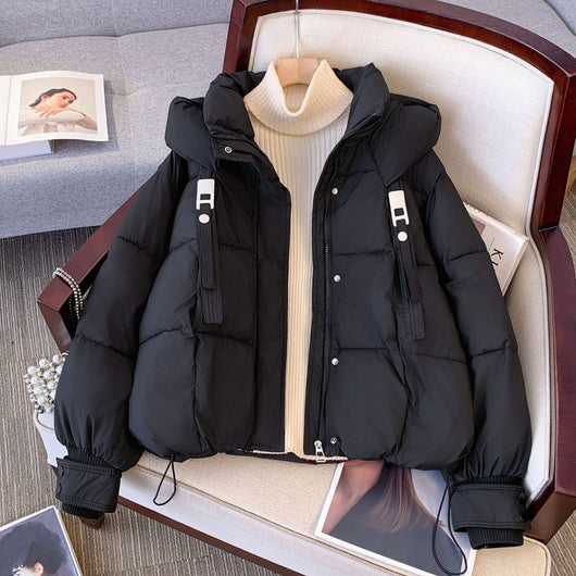 Chaqueta Acolchada Corta Estilo Coreano para Mujer - Image 3