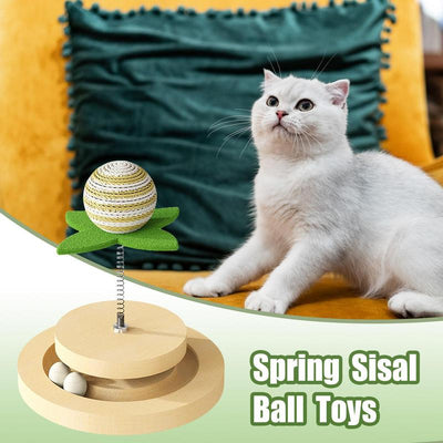 Juguete Interactivo para Gatos con Rascador de Sisal y Pista de Pelotas - Image 3
