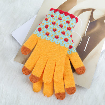 Guantes Tejidos de Invierno con Contraste de Colores y Forro Polar para Mujer - Image 58