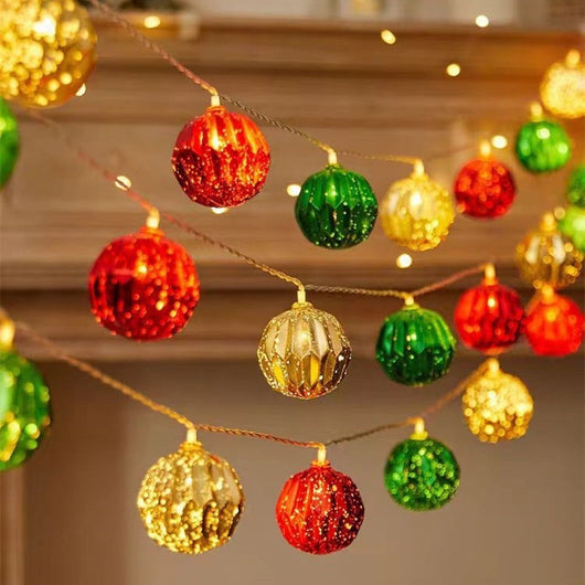 Guirnalda de Luces LED Navideñas Multicolor con Esferas Electrochapadas - Image 10