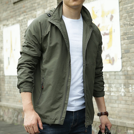 Chaqueta Outdoor Impermeable de Color Sólido para Hombre - Image 14