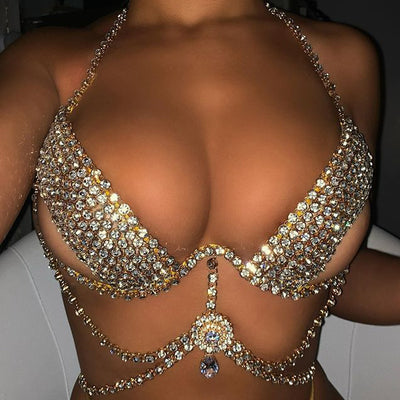 Cadena de Pecho Brillante con Diamantes - Estilo Nocturno Elegante