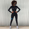 Jumpsuit Deportivo para Mujer con Estampado de Letras y Cuello Alto
