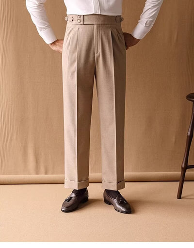 Pantalones de Invierno Rectos Cintura Alta para Hombre con Hebillas Parisinas - Image 14