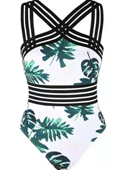 Traje de Baño Enterizo Negro con Halter y Rayas Ajustado - Image 9