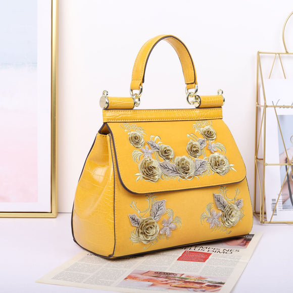 Bolso Bandolera Floral Bordado para Mujer
