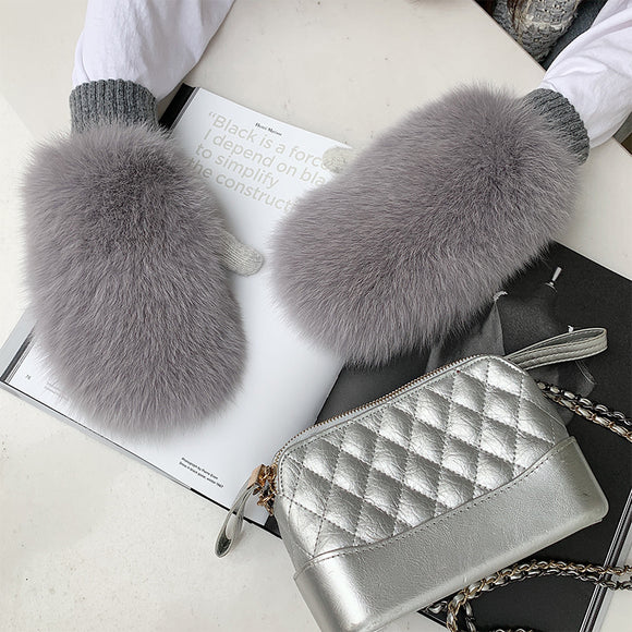 Guantes Invierno Mujer Piel de Zorro - Calidez y Elegancia