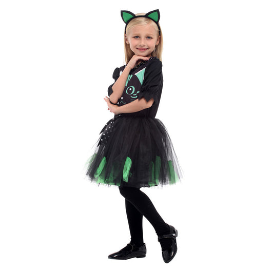 Disfraz de Gata Princesa Negra para Niñas - Traje de Mascarada Elegante - Image 8