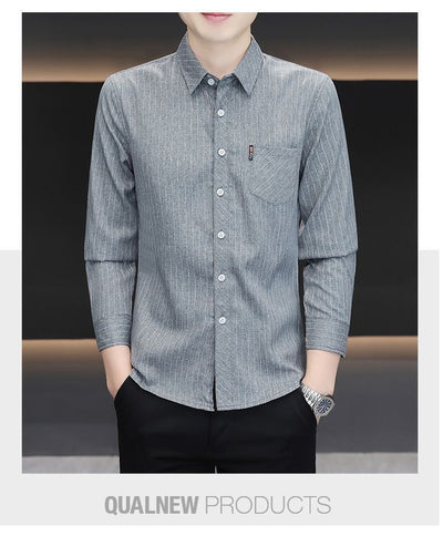 Camisa Slim Fit a Rayas Versátil para Joven - Image 28