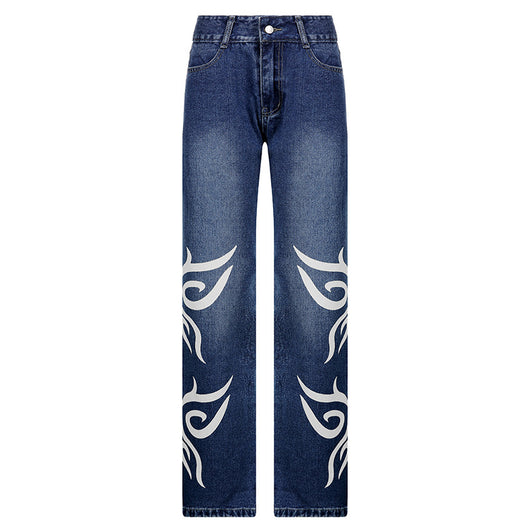 Pantalones Sueltos Talle Bajo con Pliegues y Estampado de Corazones - Image 42