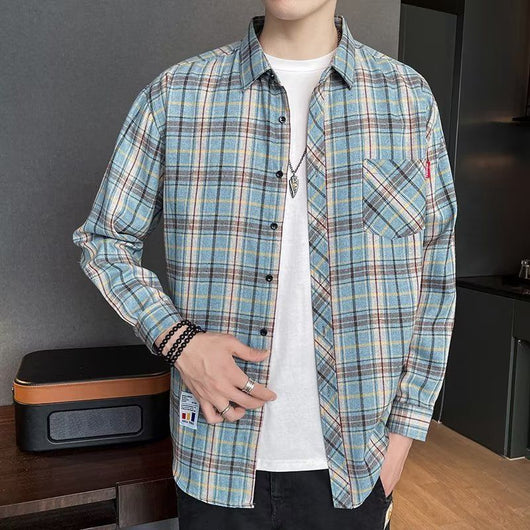 Camisa Casual Cuadros Estilo Hong Kong para Jóvenes - Image 17