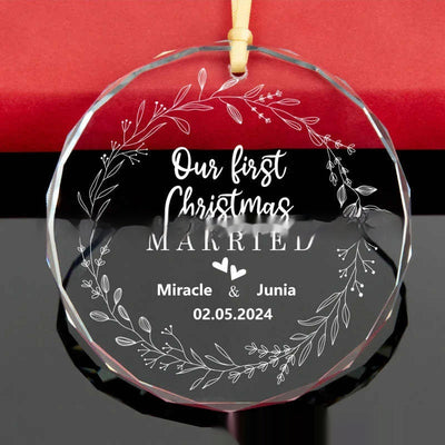 Adorno Navideño de Cristal Transparente con Patrón Cartoon - Image 10