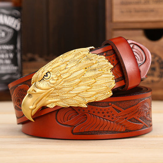 Cinturón de Cuero Genuino con Hebilla Águila - Estilo Casual Premium - Image 12