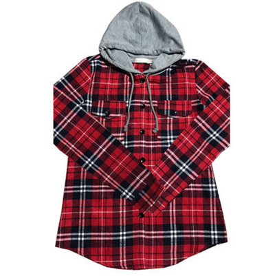 Camisa de Cuadros con Capucha para Mujer de Manga Larga - Image 10