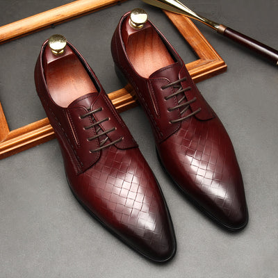 Zapatos de Cuero para Hombre con Patrón de Piedra Grabada - Image 3