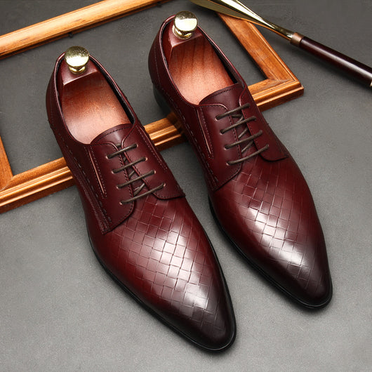 Zapatos de Cuero para Hombre con Patrón de Piedra Grabada - Image 3