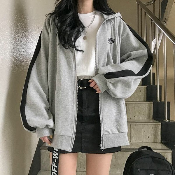 Chaqueta Deportiva Gris de Manga Larga para Estudiantes