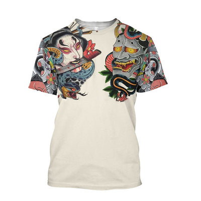 Camiseta Hombre Samurái 3D Cuello Redondo Diseño Impreso Suelta - Image 8