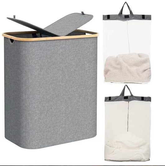 Canasta Plegable para Ropa Sucia con Tapa y Protección Antipolvo - Image 28