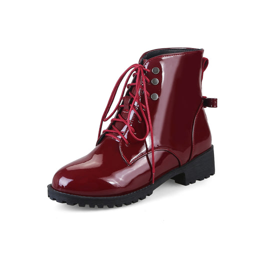 Botas Cortas Martin con Cordones Frontales Charol - Tallas Grandes - Image 7