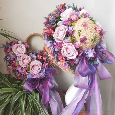 Sombrero de Paja Púrpura con Flor para Mujer - Estilo Raffia - Image 17