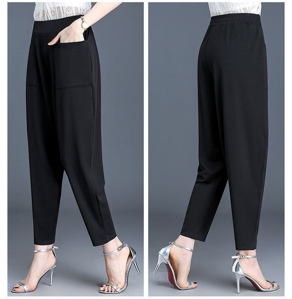 Pantalones Harem Mujer Cintura Alta Estilo Casual Bloomers