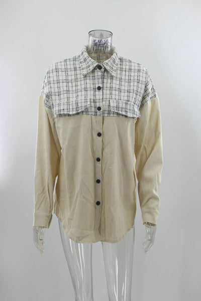 Chaqueta de Pana para Mujer con Cuadros y Bolsillos - Manga Larga Casual - Image 4
