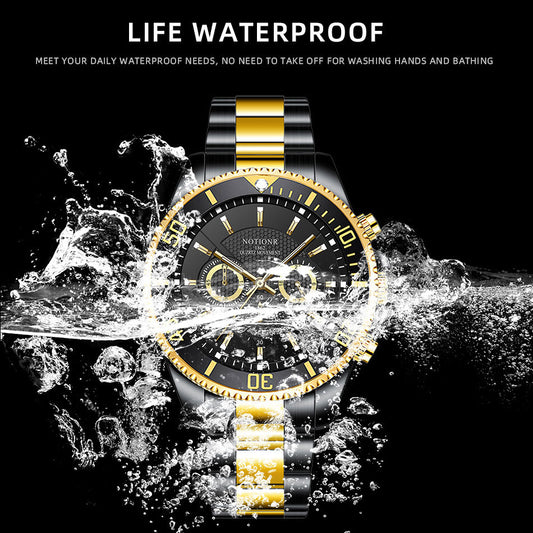 Reloj de Lujo Dorado para Hombre - Acero Inoxidable Resistente al Agua con Esfera Luminosa - Image 2