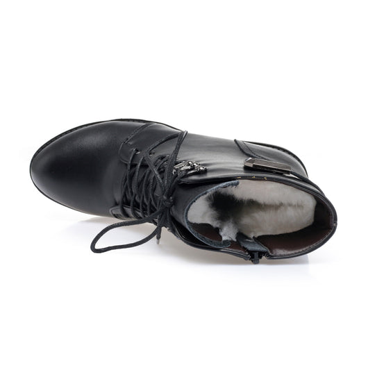 Botas Martin de Cuero para Mujer con Tacón Grueso, Plataforma y Suela Impermeable - Image 9