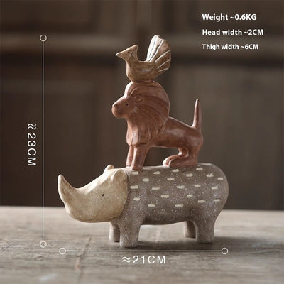 Adornos Vintage de Resina Artesanal con Animales para Estantería - Image 8