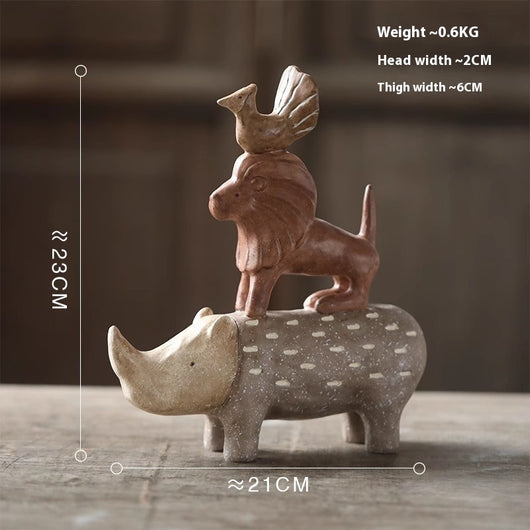 Adornos Vintage de Resina Artesanal con Animales para Estantería - Image 8