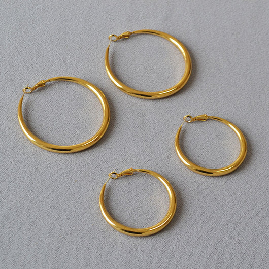 Aretes Argollas Redondas Diseño Clásico Plata 925 Elegancia Minimalista - Image 3
