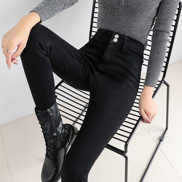 Pantalones Ajustados Negros Largos Skinny Tide