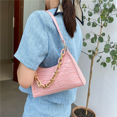 Bolso de Hombro con Textura de Piedra y Cadena para Mujer - Image 13