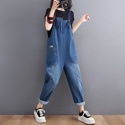 Overol Denim Suelto Retro Casual para Mujer - Image 6