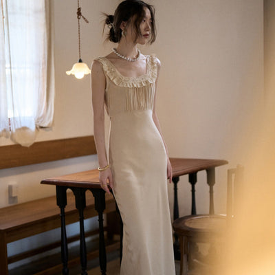 Vestido Elegante Retro con Encaje Ajustado en Rayón Premium para Festividades - Image 9