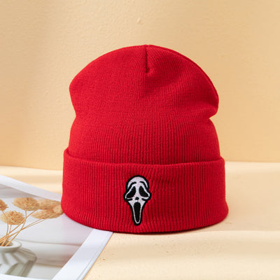 Gorro Tejido Calavera Bordada Halloween - Abrigo Unisex Otoño Invierno - Image 4