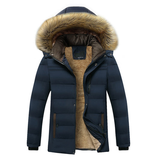 Chaqueta de Invierno Acolchada para Hombre con Forro de Terciopelo