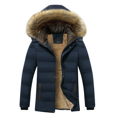 Chaqueta de Invierno Acolchada para Hombre con Forro de Terciopelo