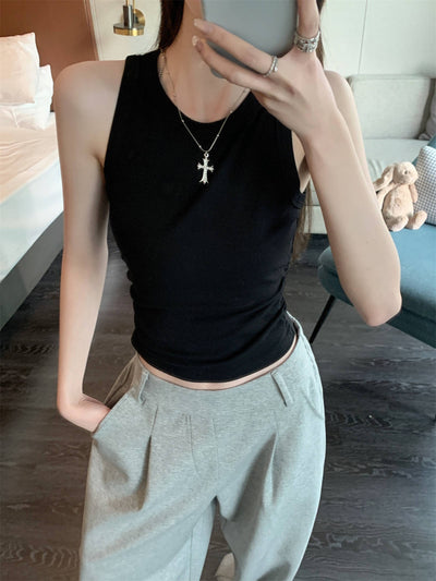 Chaleco Plisado Ajustado sin Mangas Estilo Hot Girl - Image 15