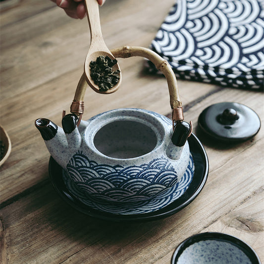 Tetera y Olla de Cerámica Retro Japonesa para Sopas de Mariscos