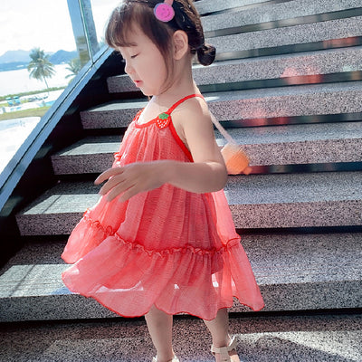 Vestido Falda Niña Malla Fresas con Tirantes - Image 7
