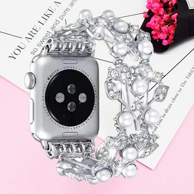 Pulsera Inteligente Pearl Diamond con Correa de Hoja - Image 2