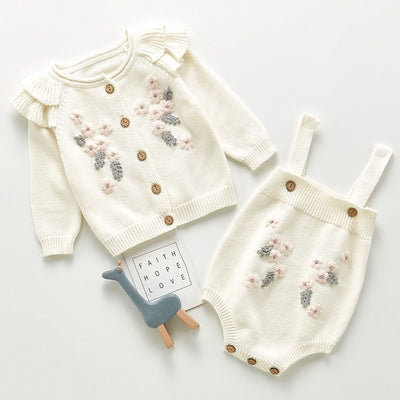 Enterizo Bordado para Bebé Otoño Invierno Estilo Princesa