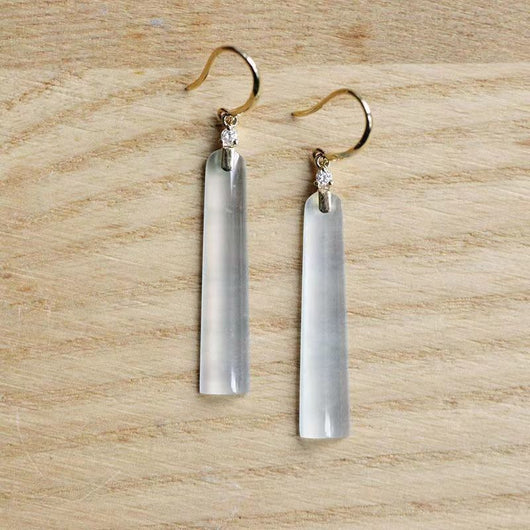 Aretes de Plata S925 Diseño Hielo Blanco Minimalista - Image 2